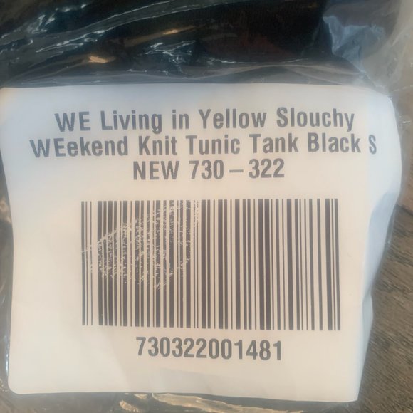 NWT WE BY LIVING IN YELLOW SLOUCHY WEEKEND KNIT TUNIC & TANK SET BLACK SMALL - Picture 10 of 11